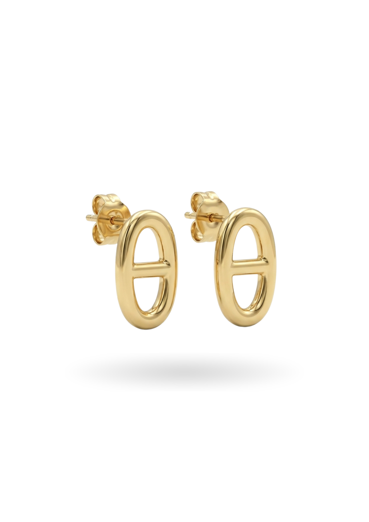 Boucles d'Oreilles Puces Maille Marine or
