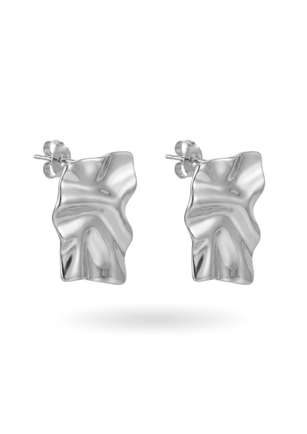 Boucles d'Oreilles Géométriques Ondulées argent