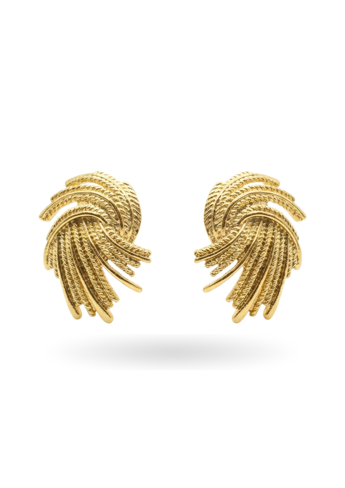 Boucles d'Oreilles Feuilles de Palmier or