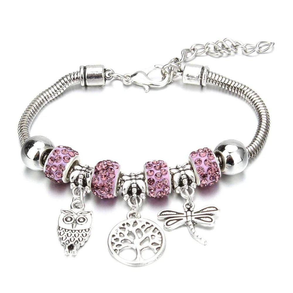 Bracelet Arbre de Vie Breloque Rose