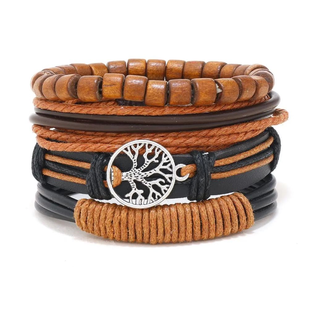 Bracelet Arbre de Vie Cuir Marron