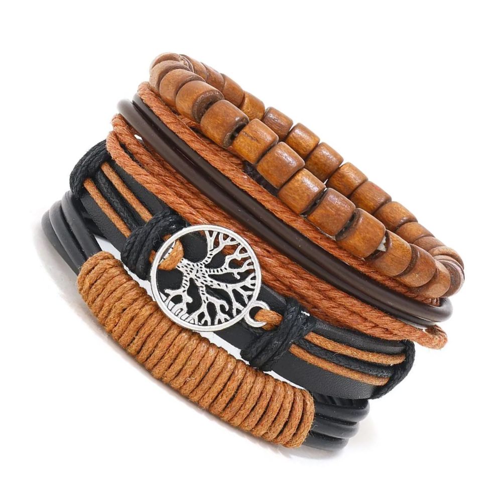 Bracelet Arbre de Vie Cuir Marron