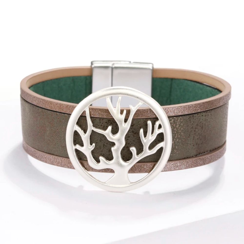 Bracelet Arbre de Vie Cuir Marron