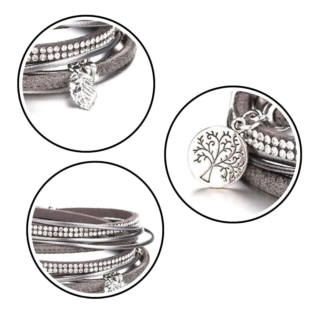 Bracelet Arbre de Vie Gris