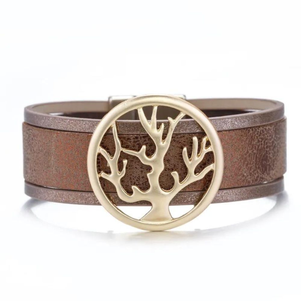 Bracelet Arbre de Vie Cuir Marron