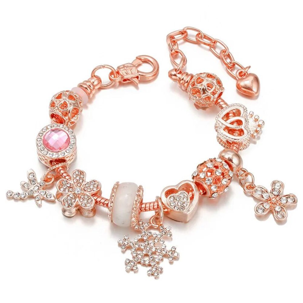 bracelet breloque rose
