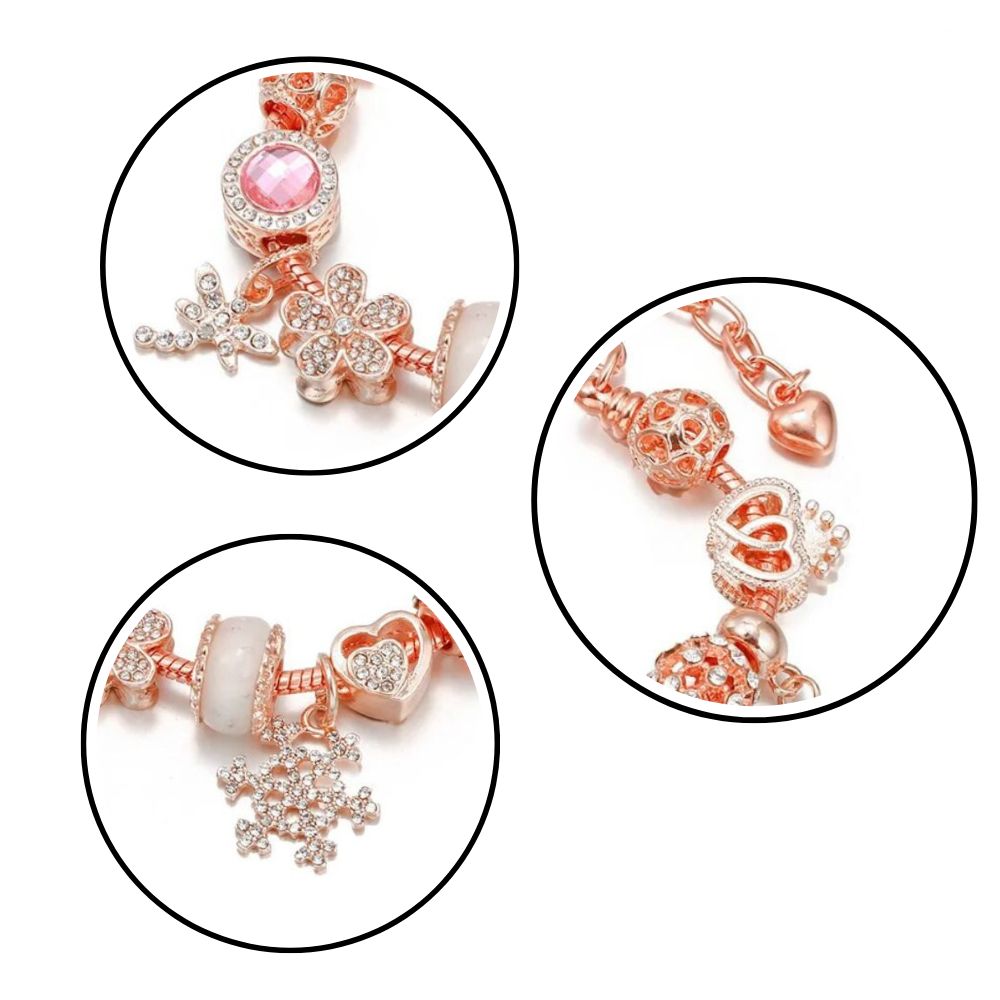Bracelet Breloque Rose