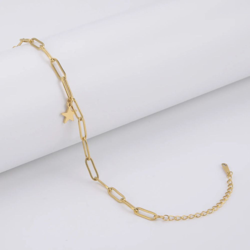 bracelet chaine etoile or