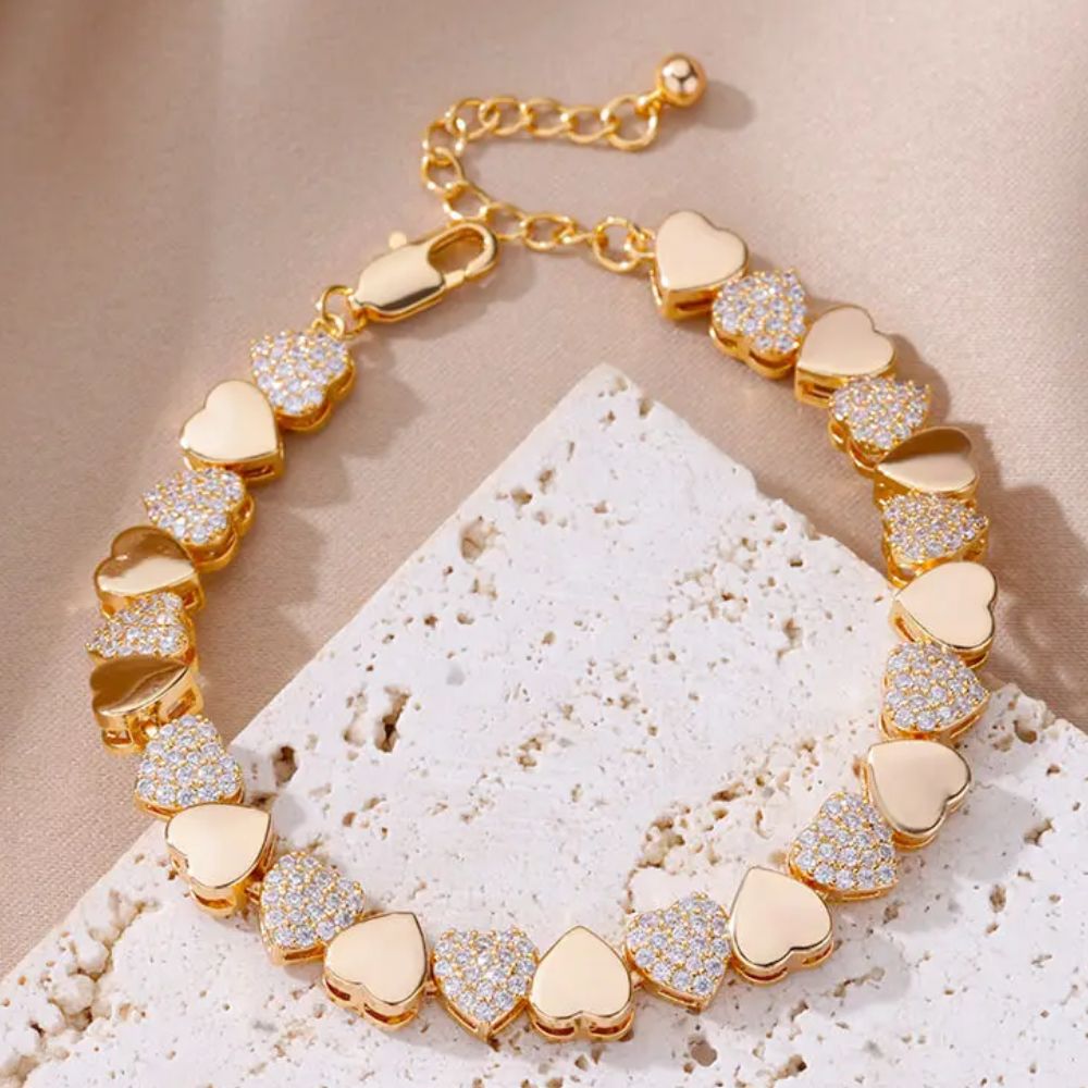 bracelet en chaine coeur pour femme