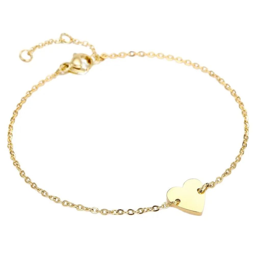 bracelet coeur chainette or