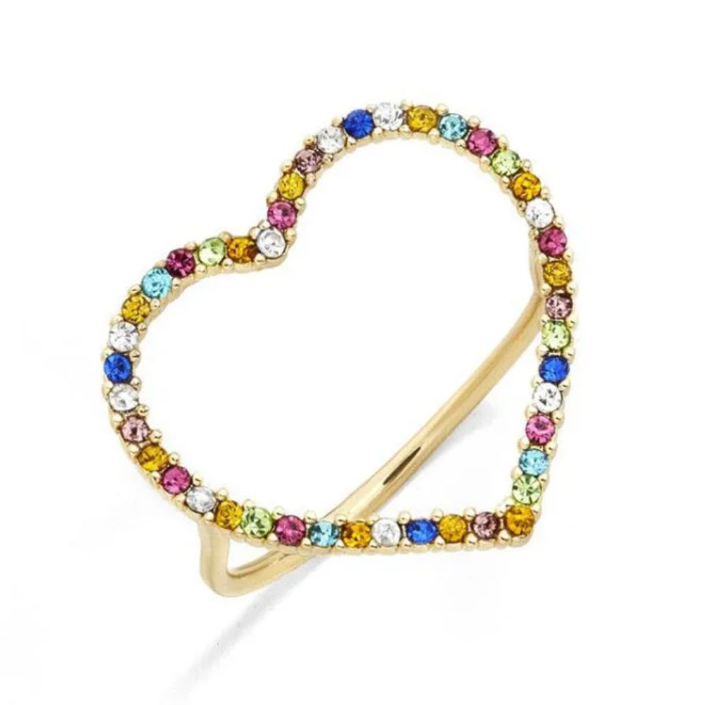 Bague Cœur Diamants Couleurs