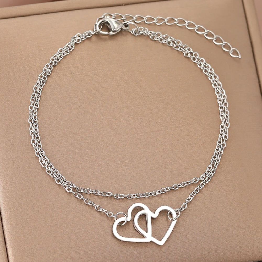 bracelet coeur entrelacé en argent