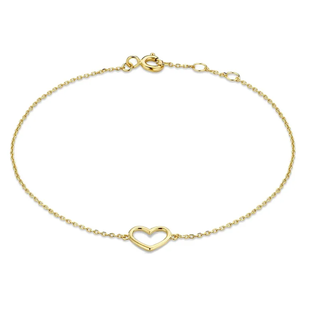 bracelet coeur fille couleur or