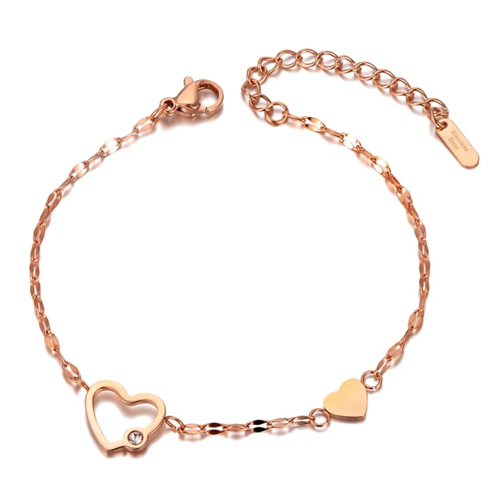 Bracelet Coeur Or Rose