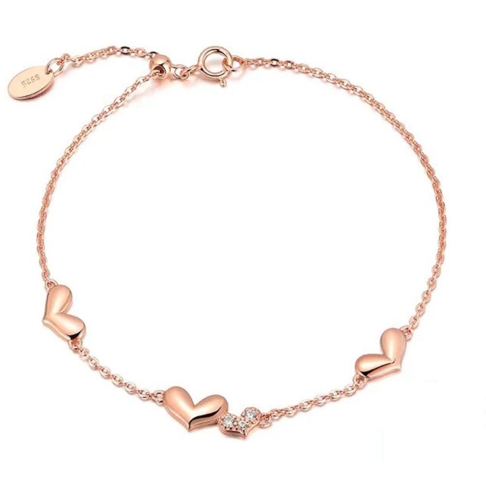bracelet coeur or rose