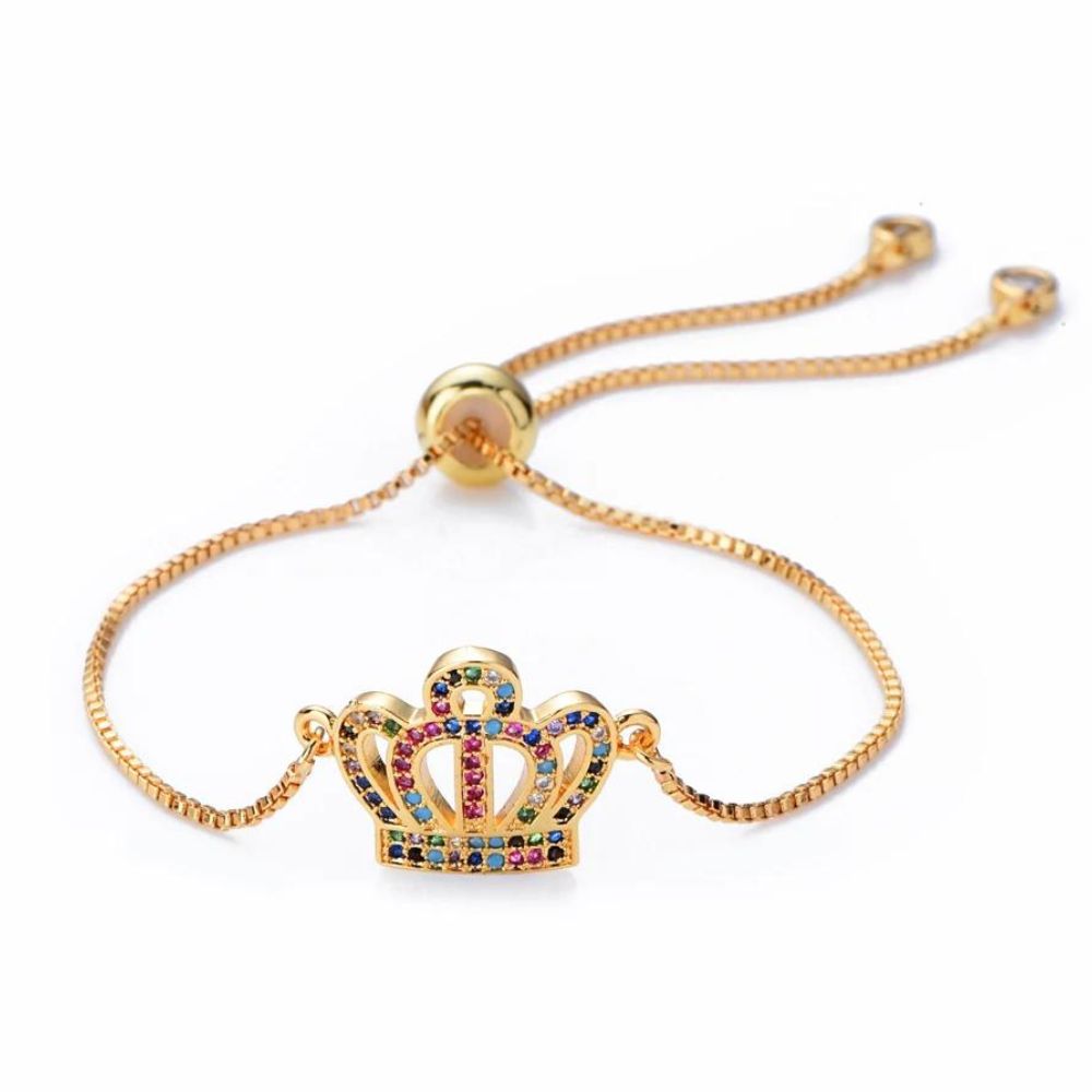 bracelet couronne beauté de couleur or