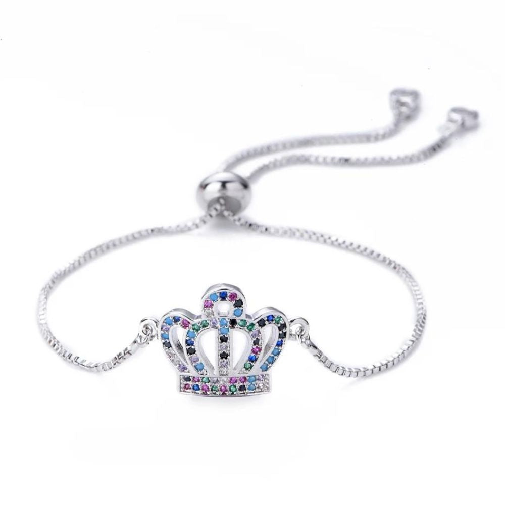 bracelet couronne beauté argenté