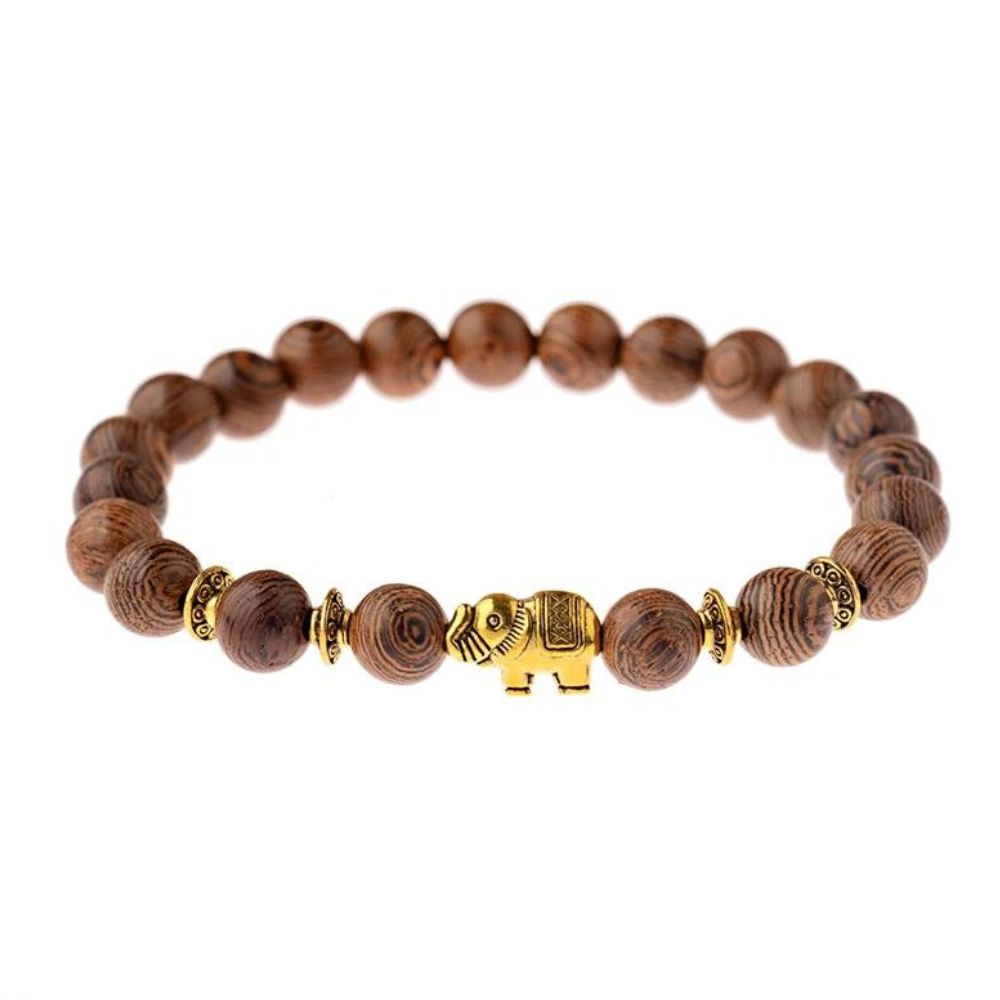 Bracelet Éléphant Perles Bois
