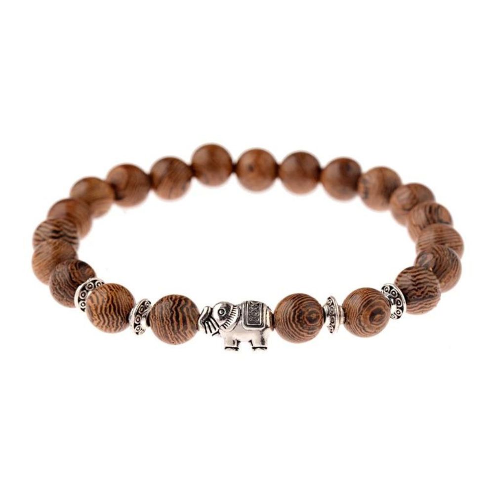 Bracelet Éléphant Perles Bois