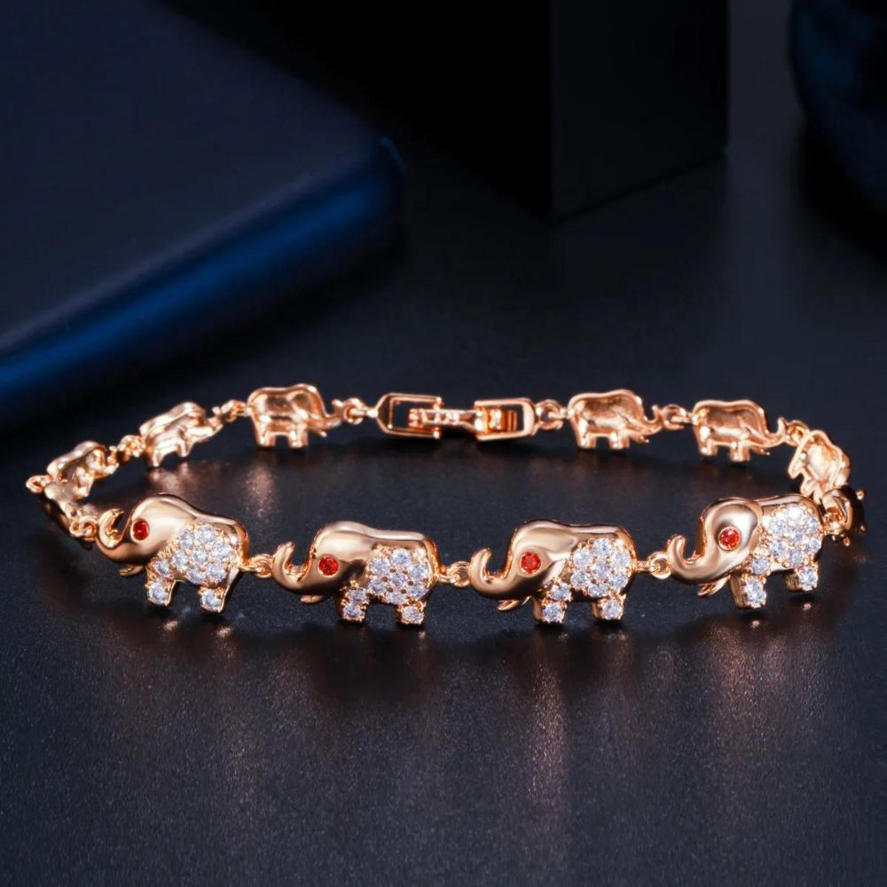 Bracelet Éléphant Rose