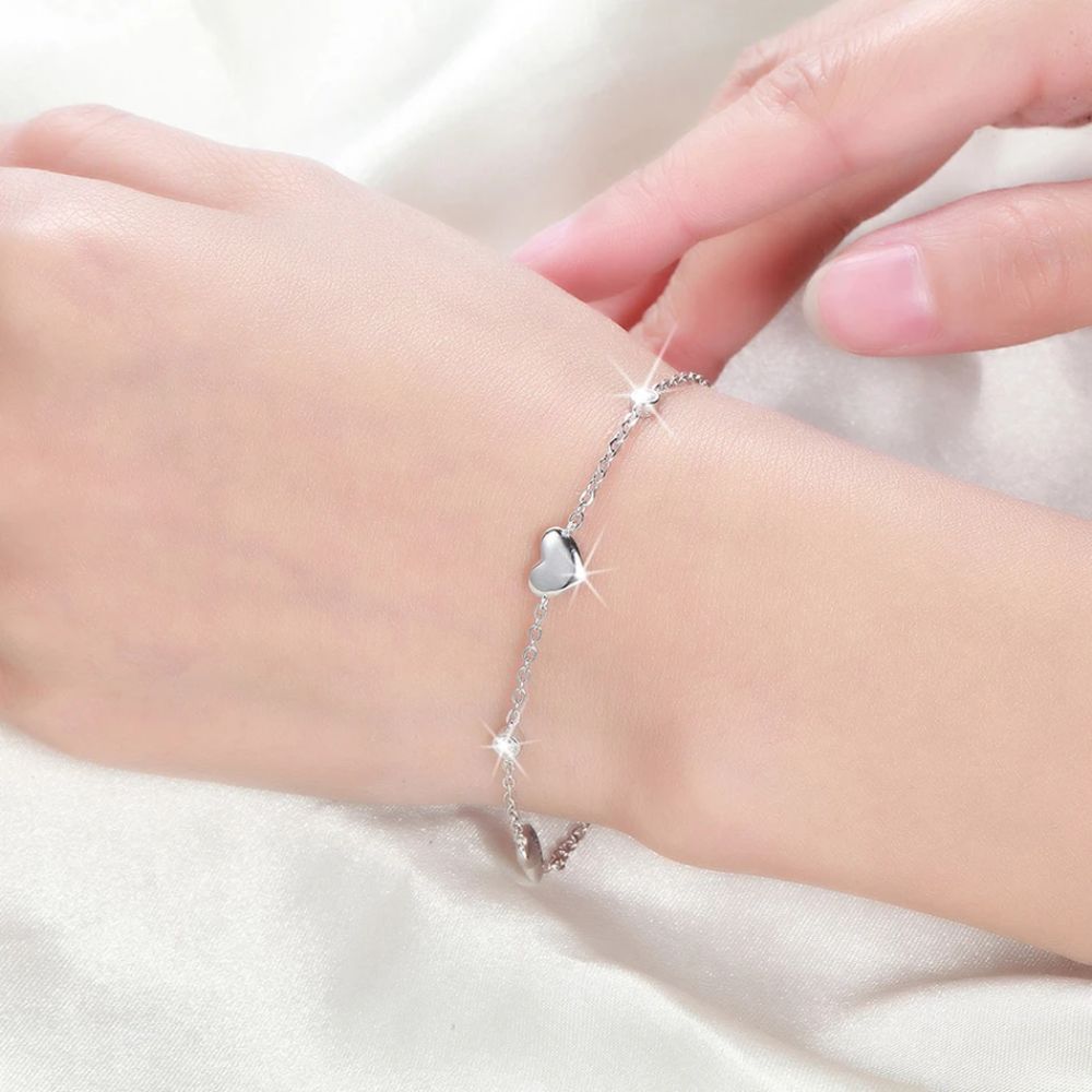 bracelet femme coeur argent