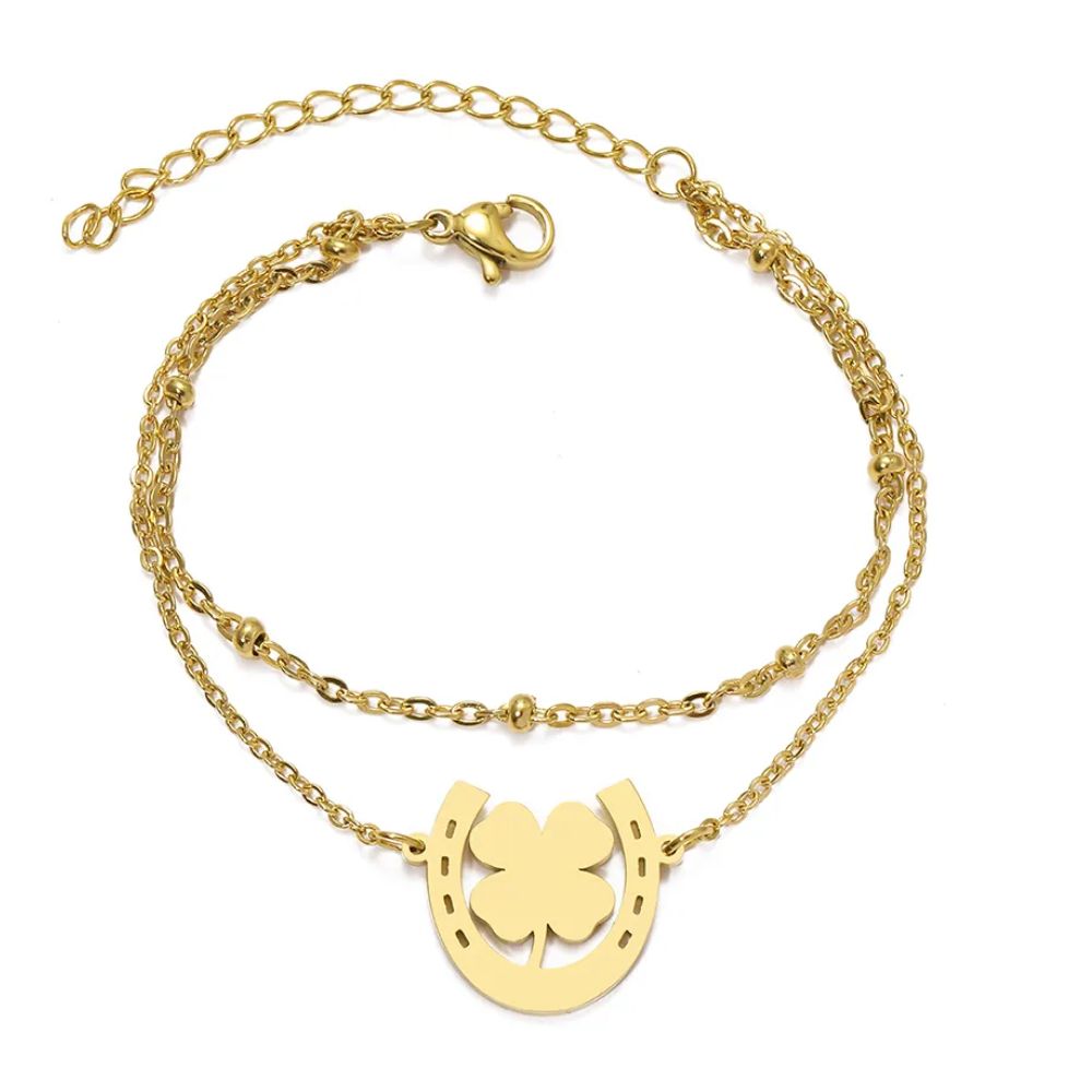 bracelet fer à cheval feuille