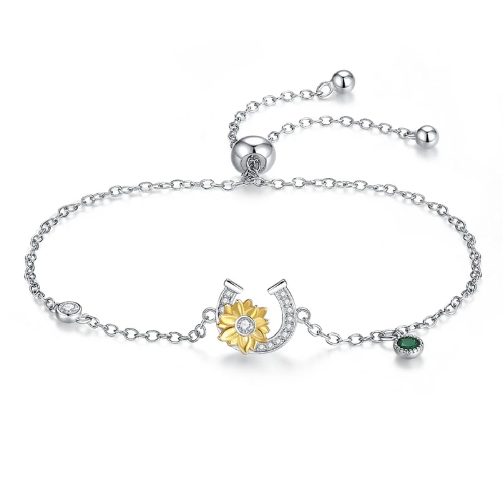 Bracelet Fer à Cheval et Fleur