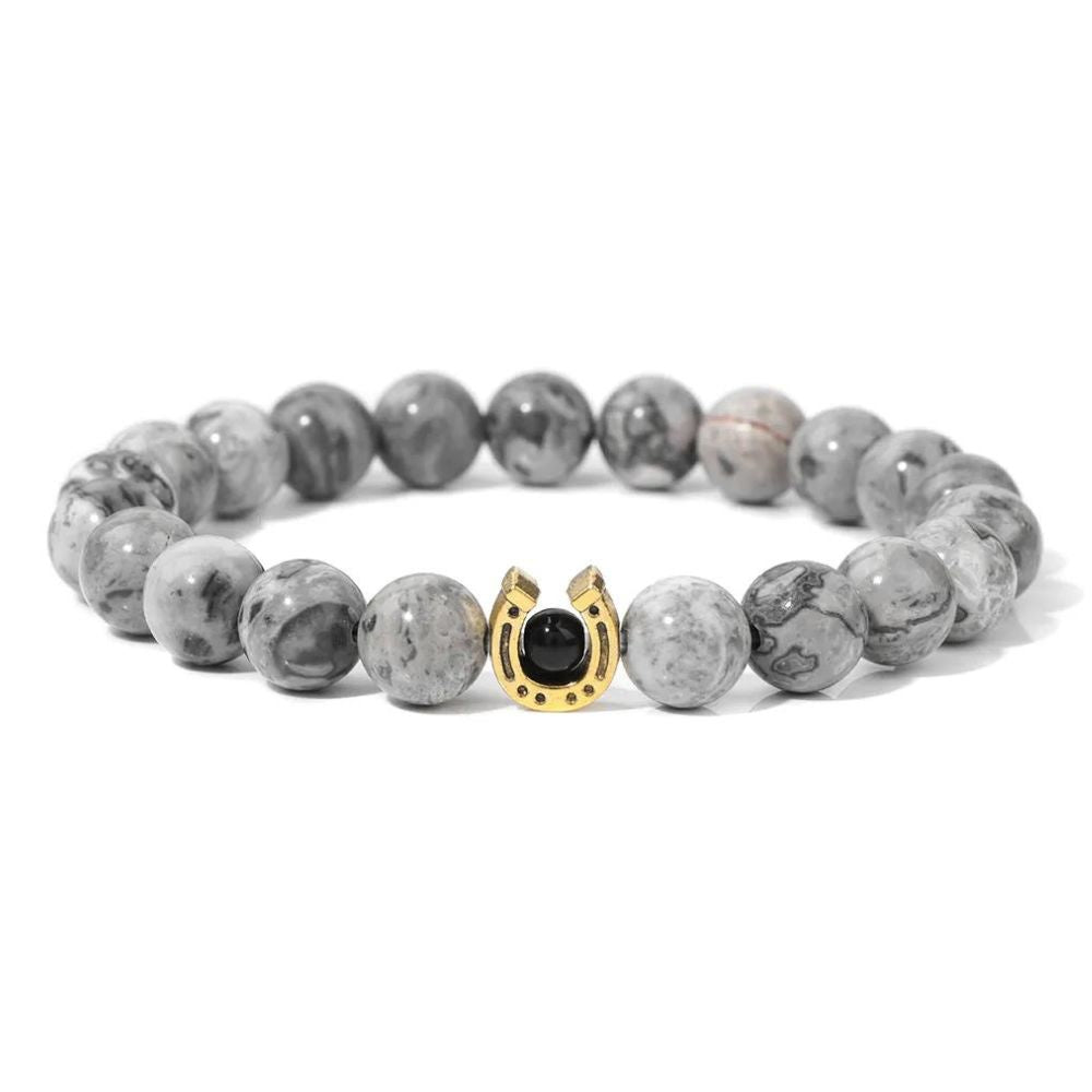 Bracelet Fer à Cheval Perles Pierre de Jaspe