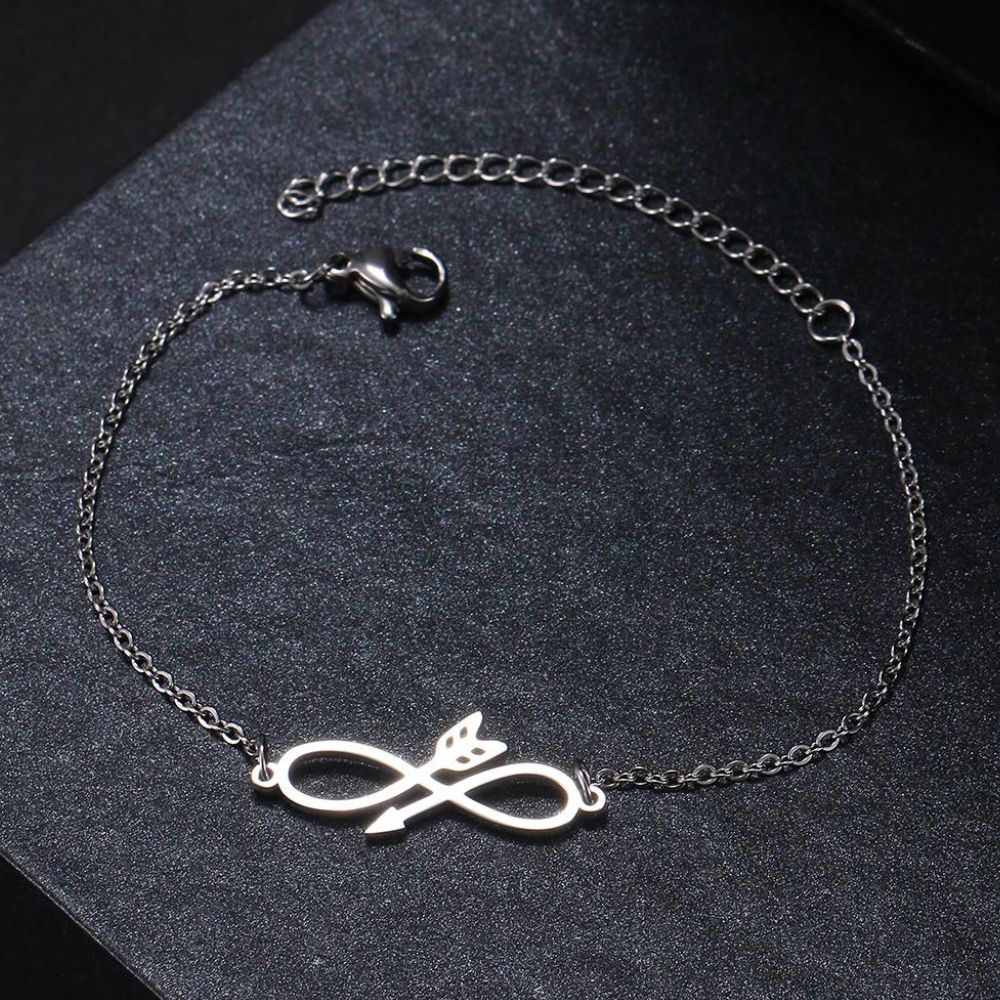 bracelet flèche infini argenté