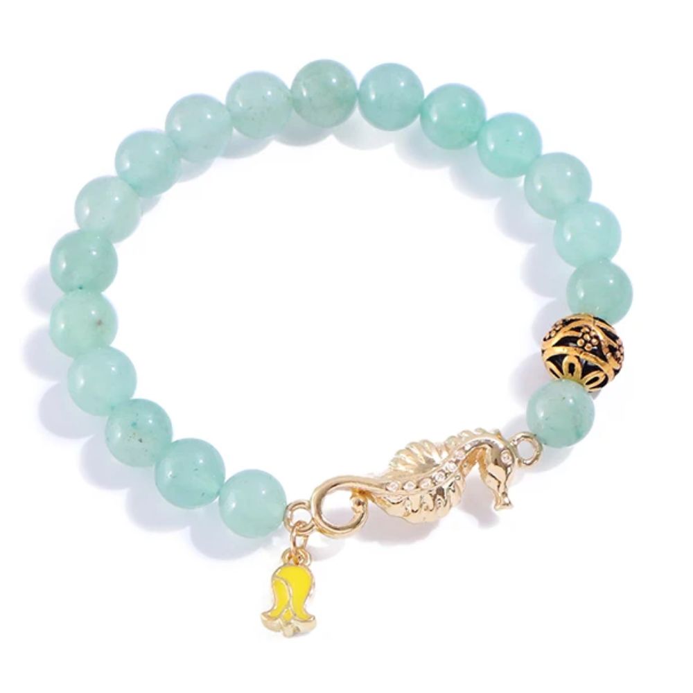 Bracelet Hippocampe Perles Vertes