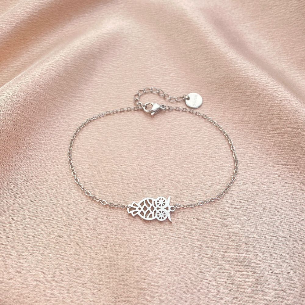 Bracelet Homme Chouette argent