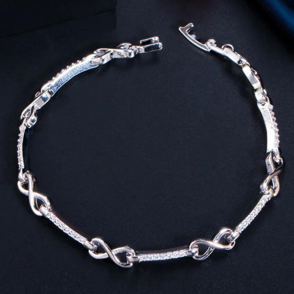 Bracelet Infini argent diamants