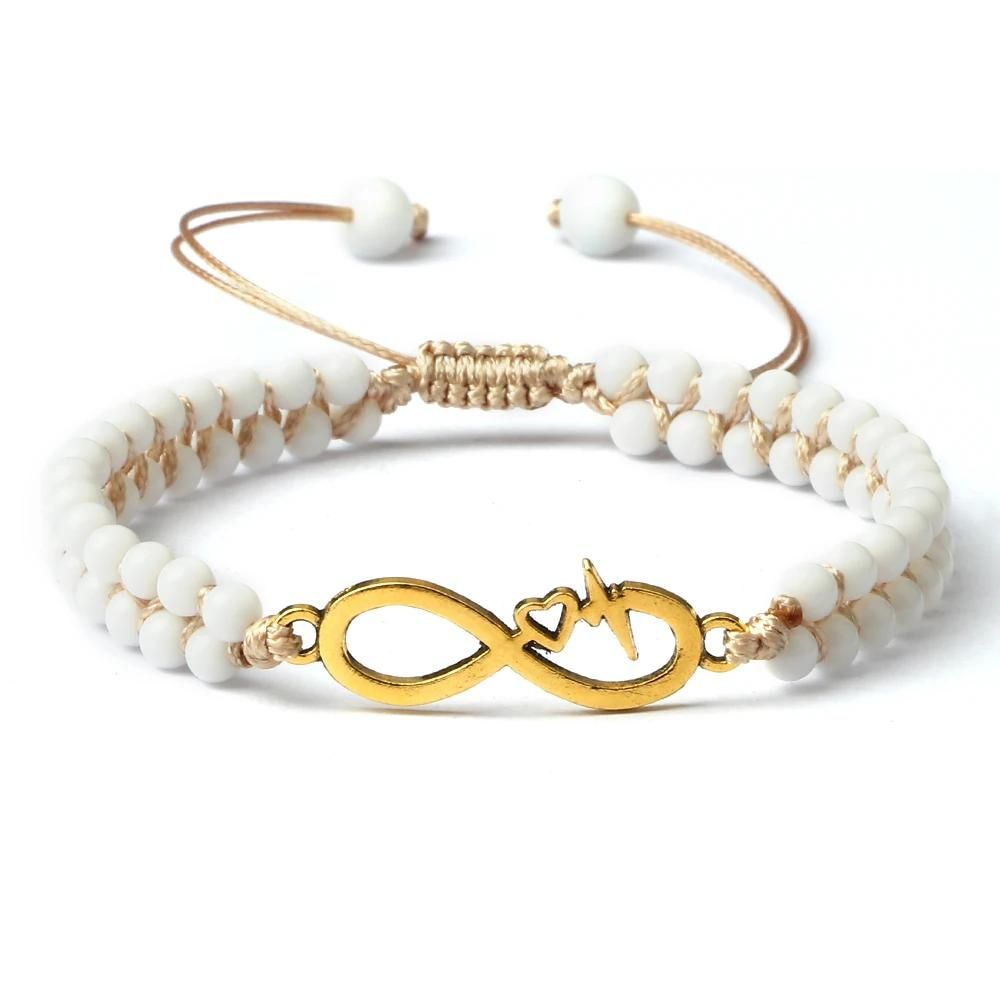 Bracelet Infini Perles Blanches