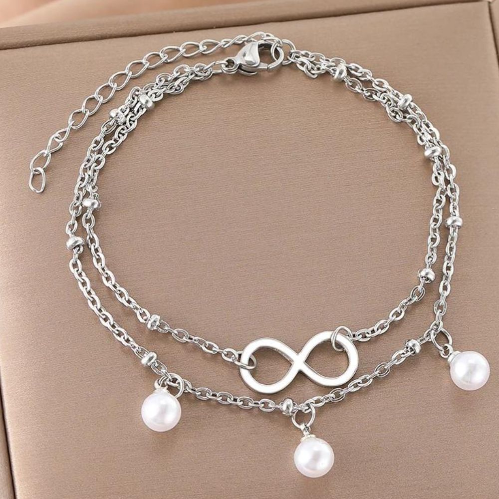 bracelet infini pour femme argenté