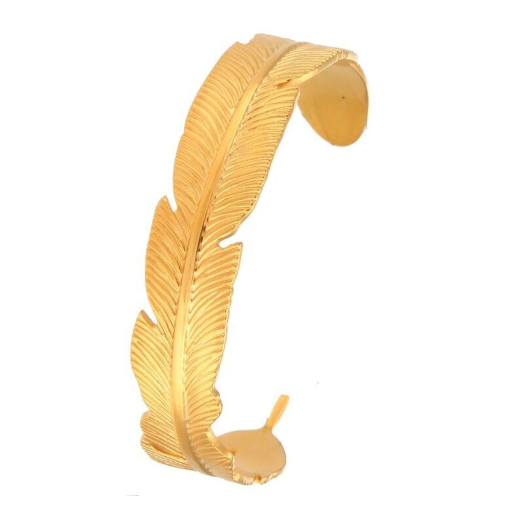 Bracelet Jonc Plume Doré