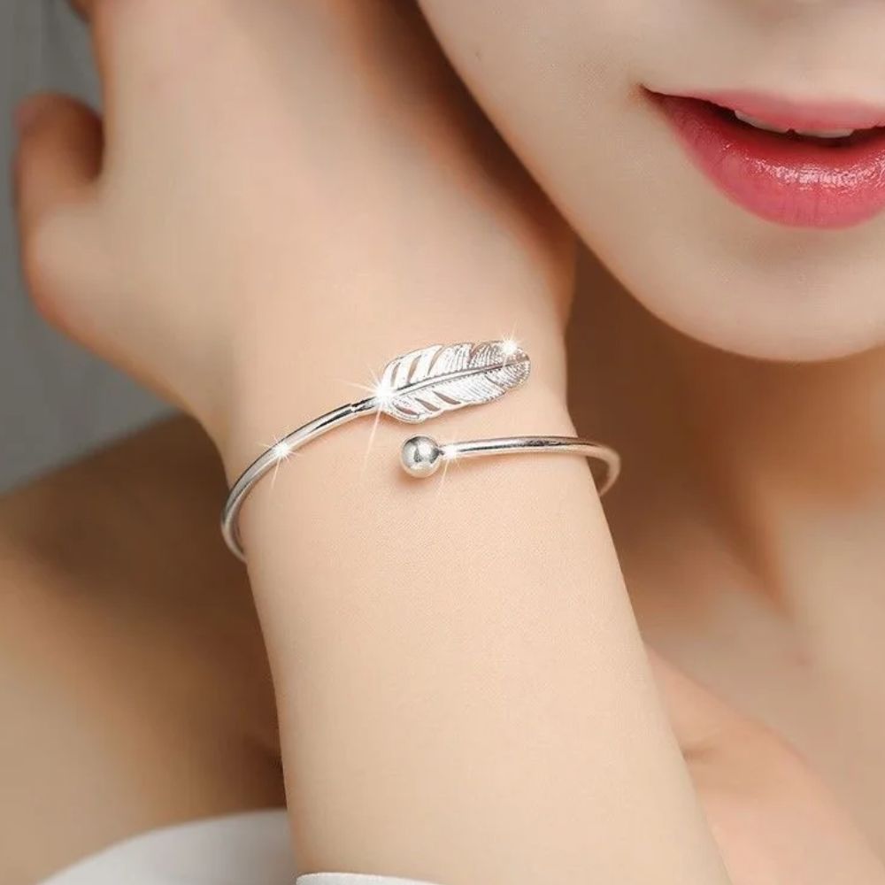 Bracelet Jonc Plume Métal