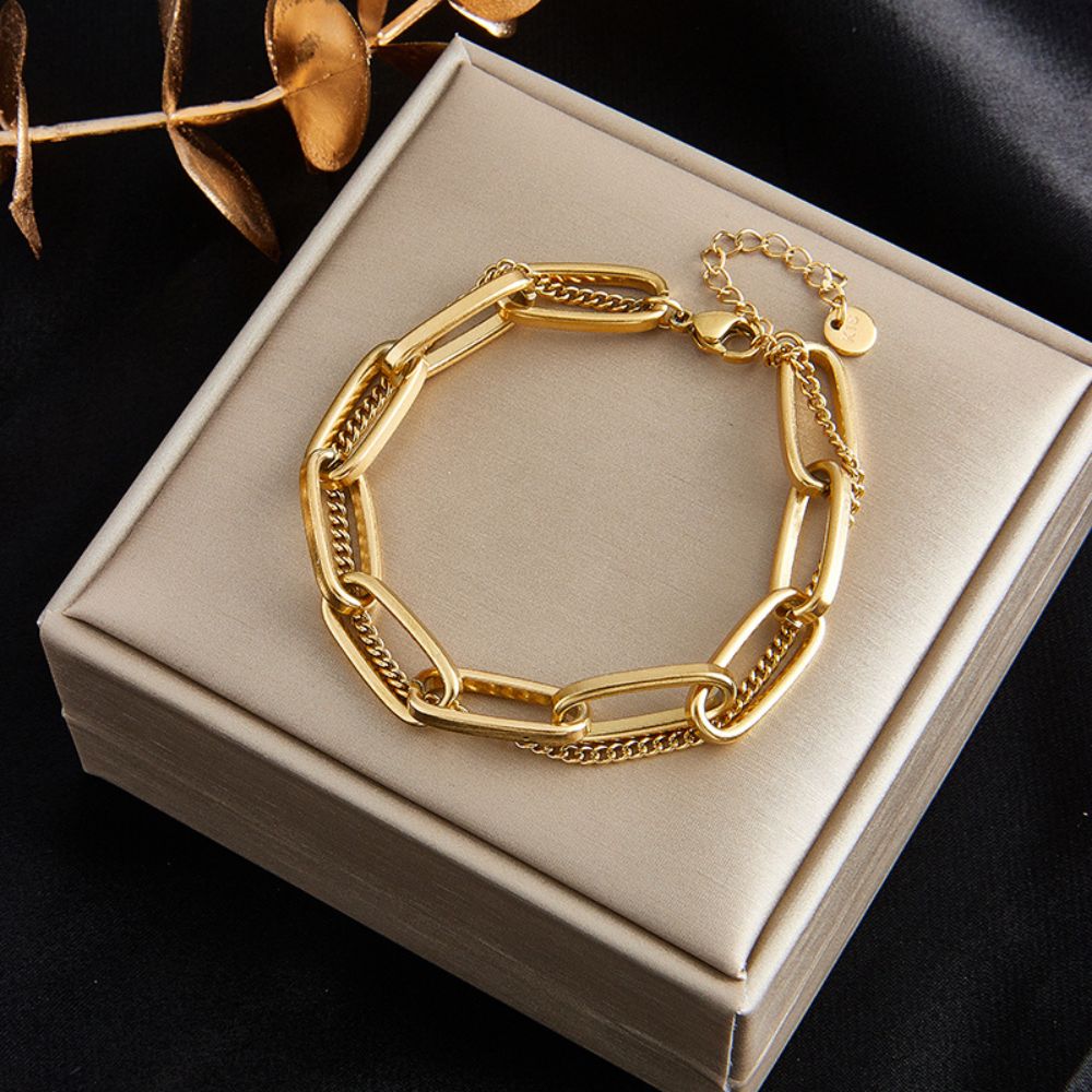 Bracelet Maille Gourmettes Femme Or