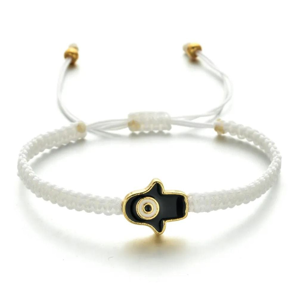 Bracelet Main de Fatma Tissu Blanc