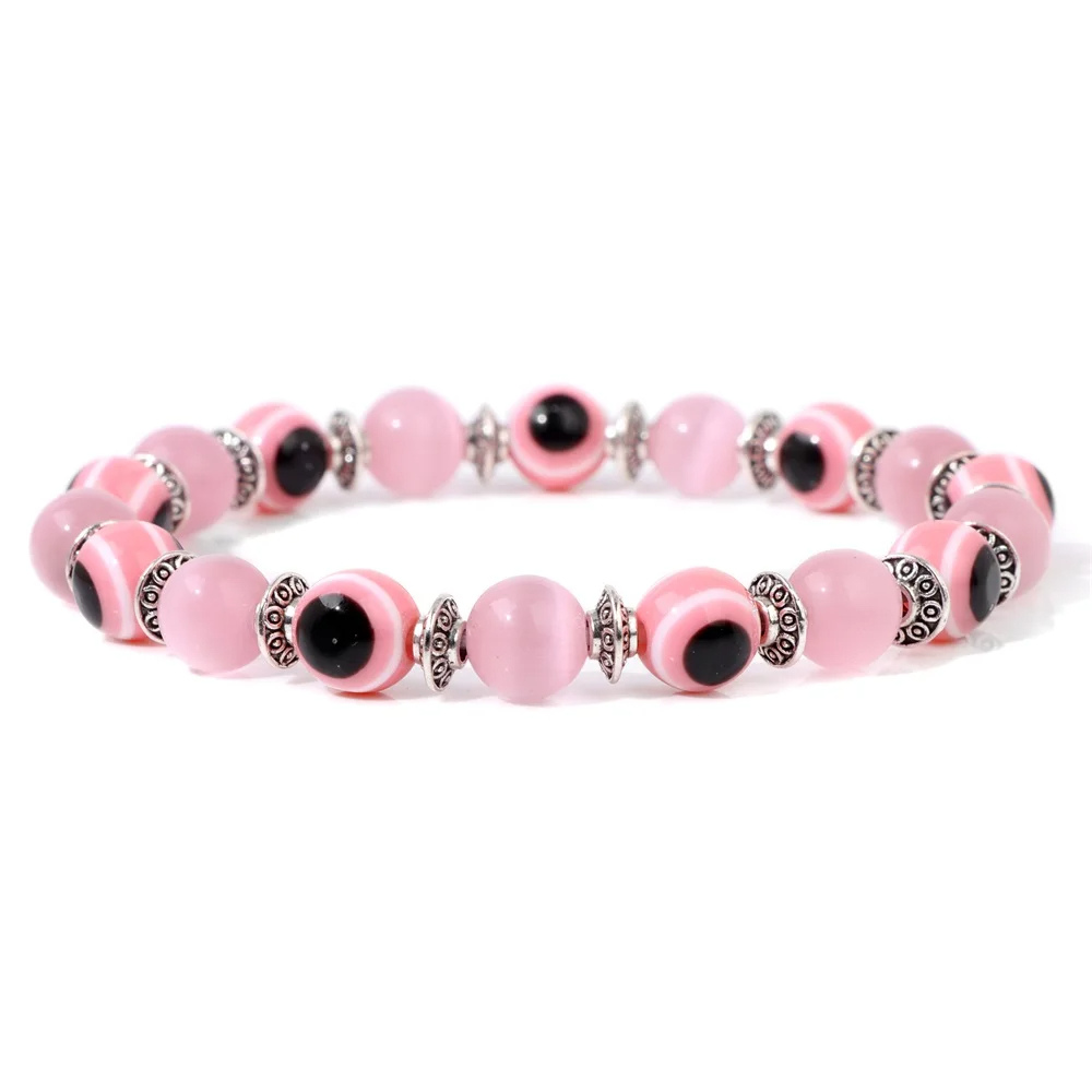 Bracelet Œil Perle Rose