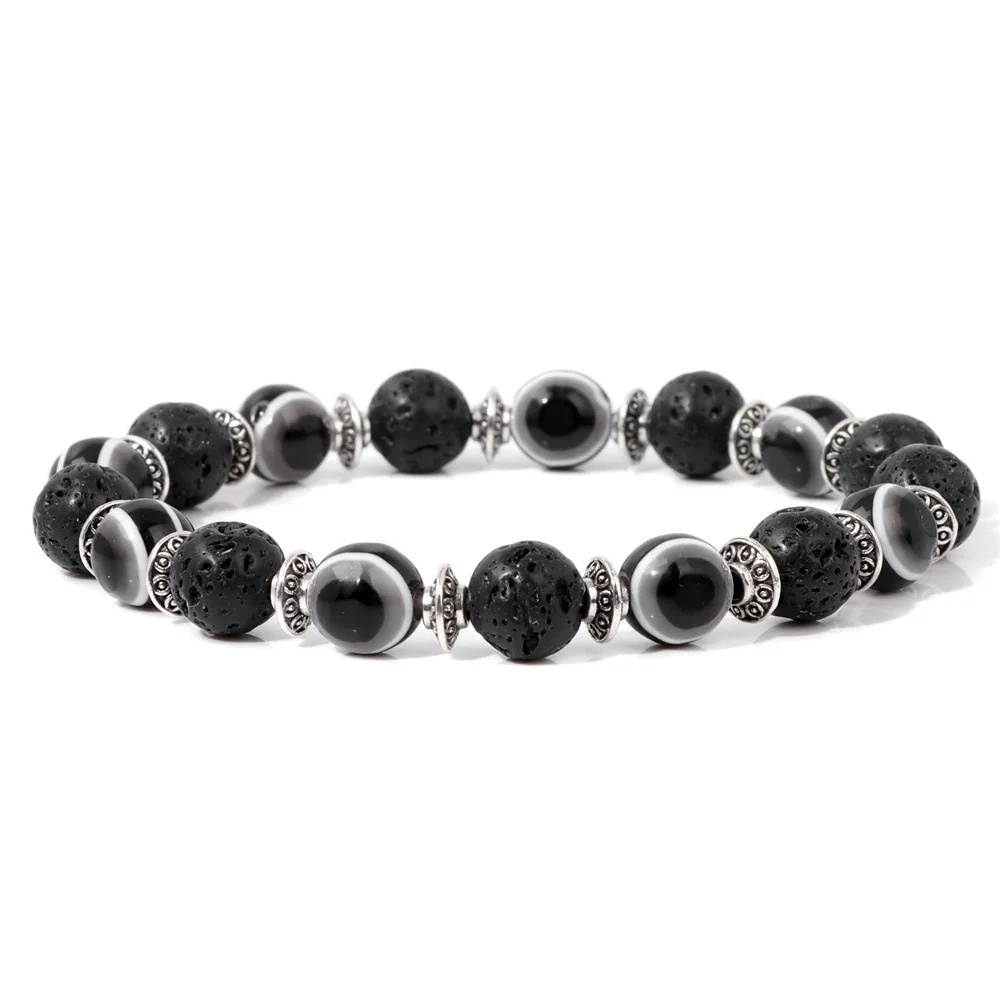 Bracelet Œil Perle Lave