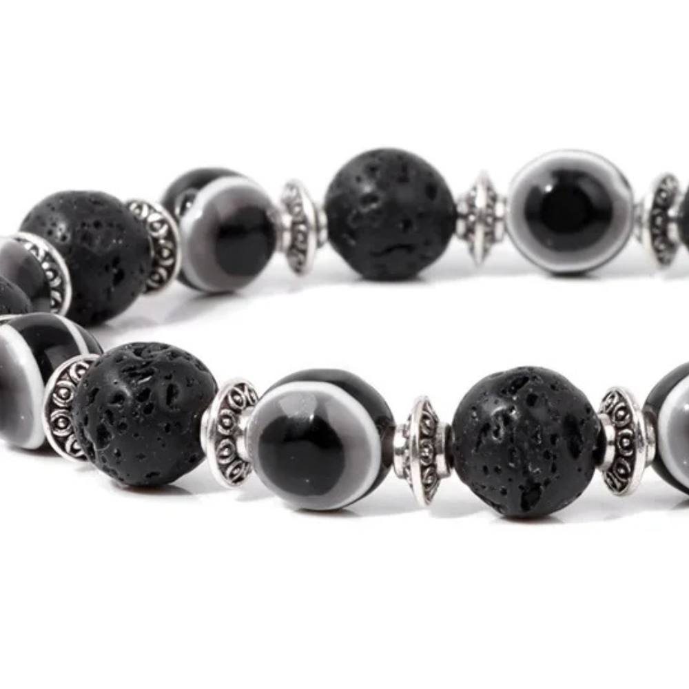 Bracelet Œil Perle Lave