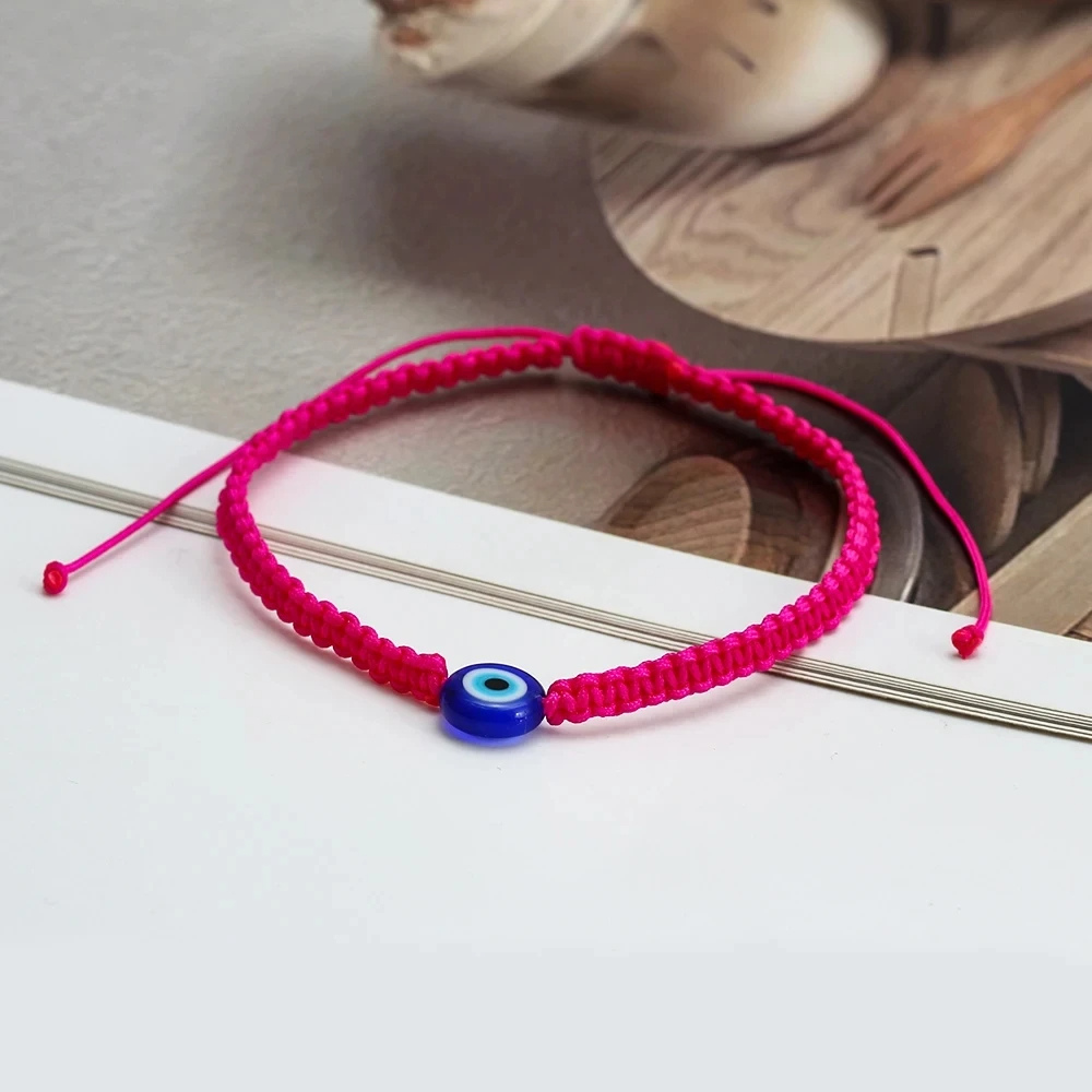 Bracelet Œil Cordon Fuchsia