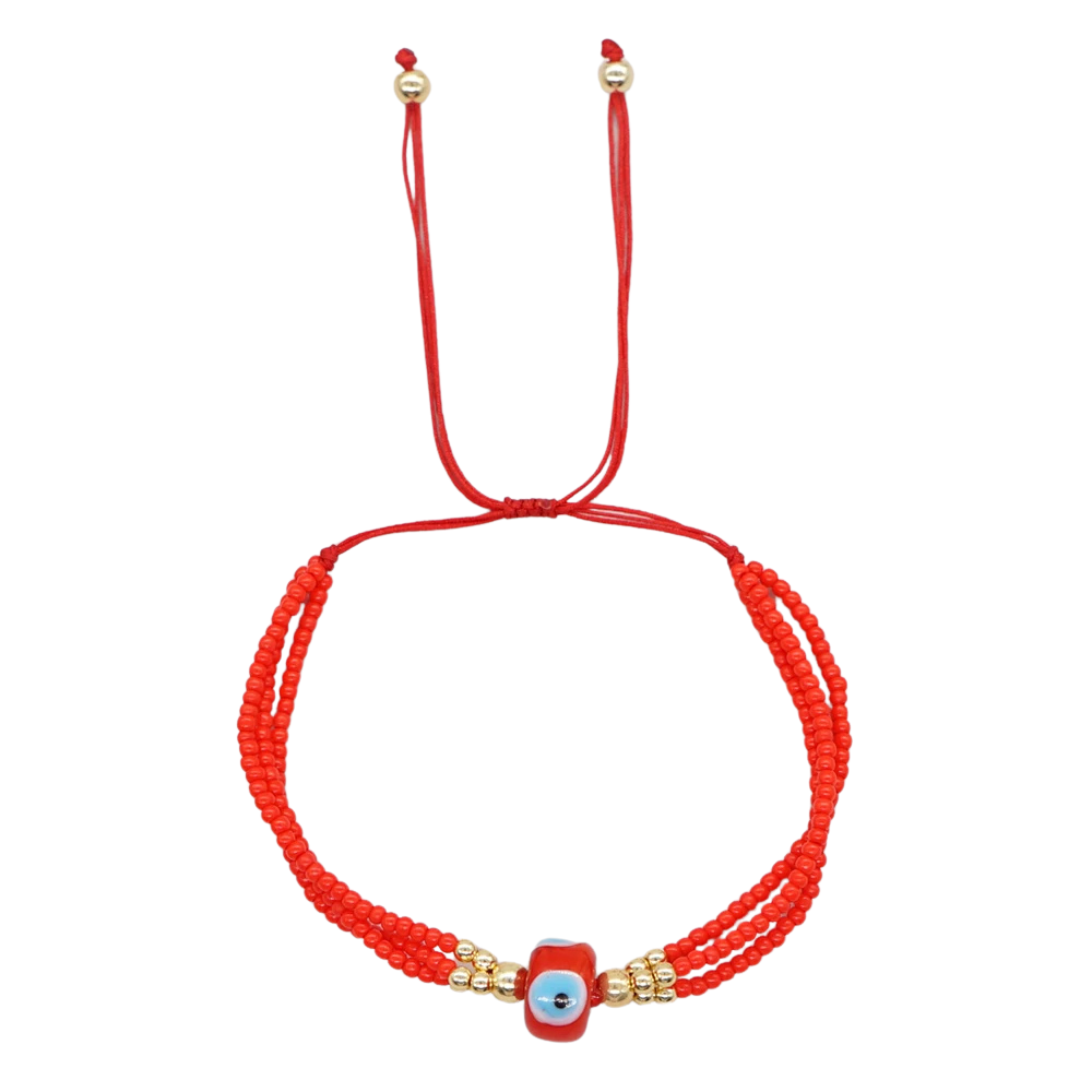 Triple Bracelet Rouge Œil