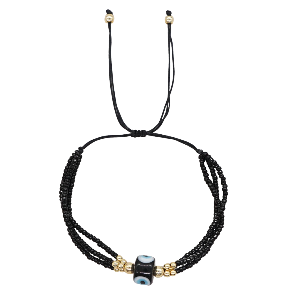 Triple Bracelet Noir Œil