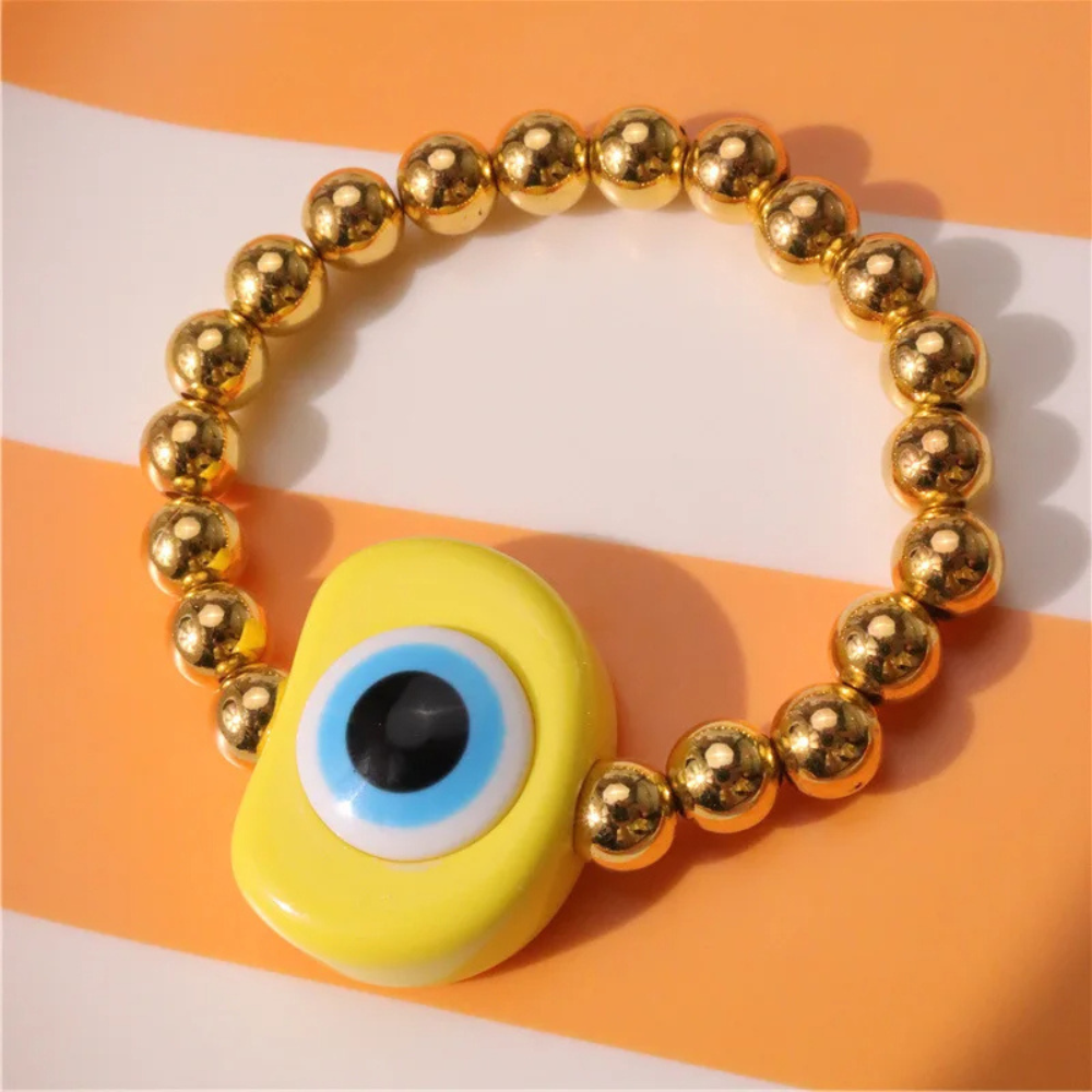 Bracelet Perle Or Œil Jaune