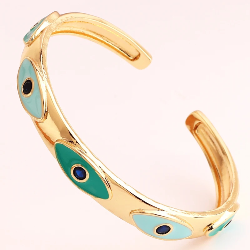 Bracelet Jonc Œil Turquoise