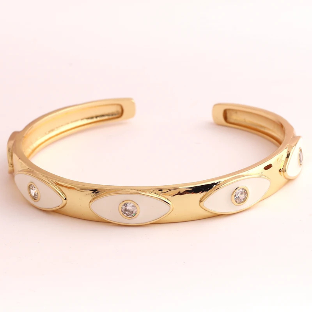 Bracelet Œil Jonc Blanc