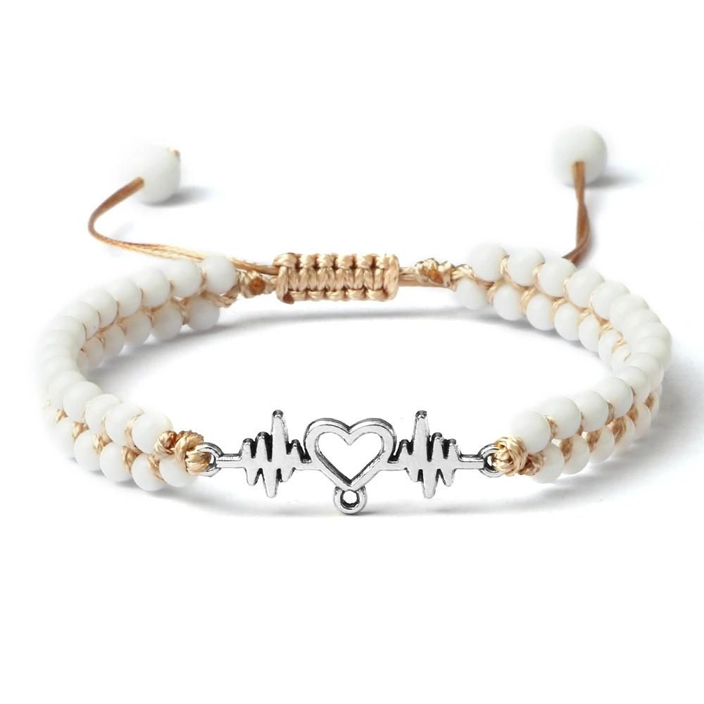 Bracelet Ondes Coeur Blanc