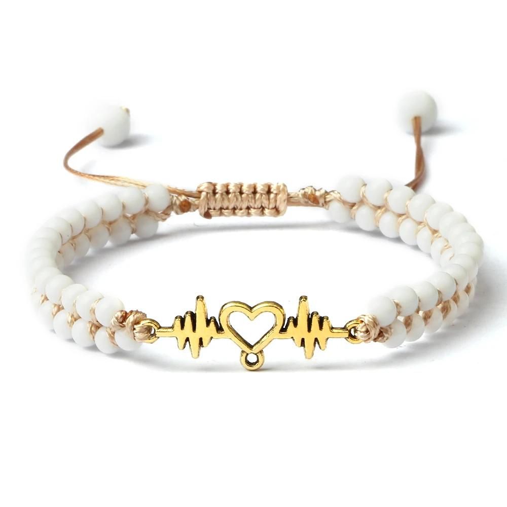 Bracelet Ondes Coeur Blanc
