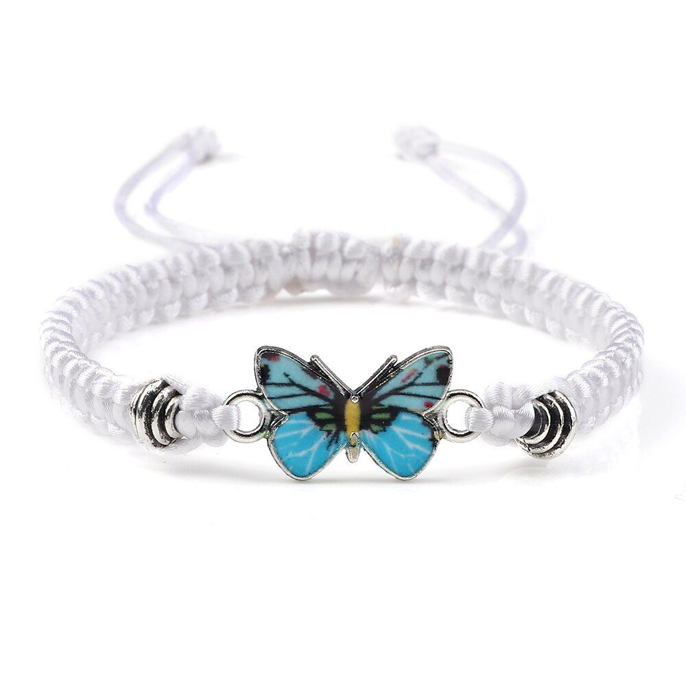 Bracelet Papillon Bleu Tissu